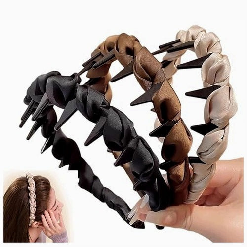 WOMEN'S HEADBAND BRAIDED VINTAGE NON-SLIP FOR WOMEN 3 PCS