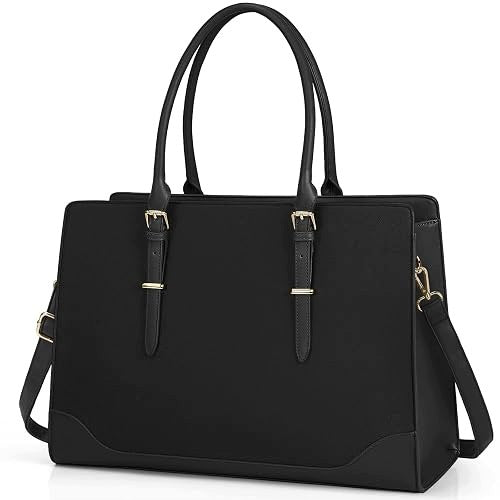 WOMEN'S LAPTOP BAG 15 6 INCH BLACK PU LEATHER FOR WORK leather Brand no brand