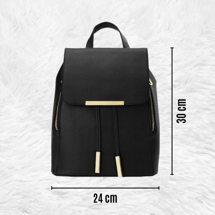 WOMEN'S LEATHER BACKPACK BLACK WOMEN'S HANDBAG FOR WOMEN FASTENED TO WORK Brand no brand