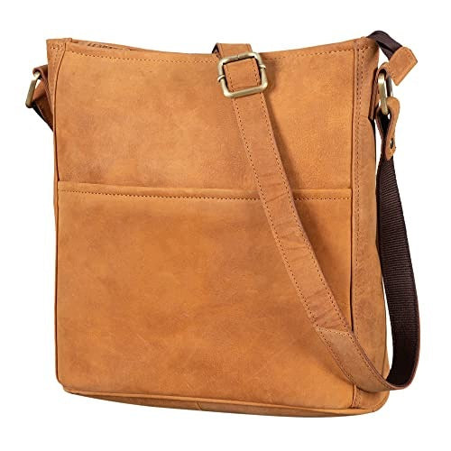WOMEN'S LEATHER SHOULDER BAG VINTAGE BROWN HOBO leather for home Brand no brand