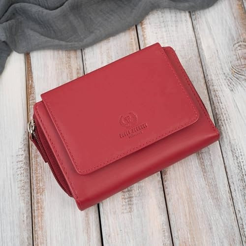WOMEN'S LEATHER WALLET RED LARGE LEVEL RFID FOR WOMEN Manufacturer code Nieoznaczona