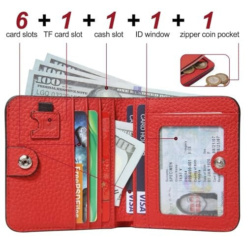 WOMEN'S LEATHER WALLET SMALL WITH RFID PROTECTION FOR METAL COINS CARDS Manufacturer code SWC5908201232723