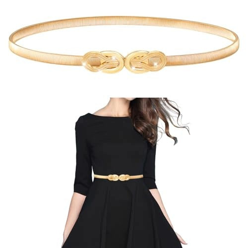 WOMEN'S METAL STRAP GOLD ADJUSTABLE NARROW STRETCH ELEGANT FOR HOME Brand no brand