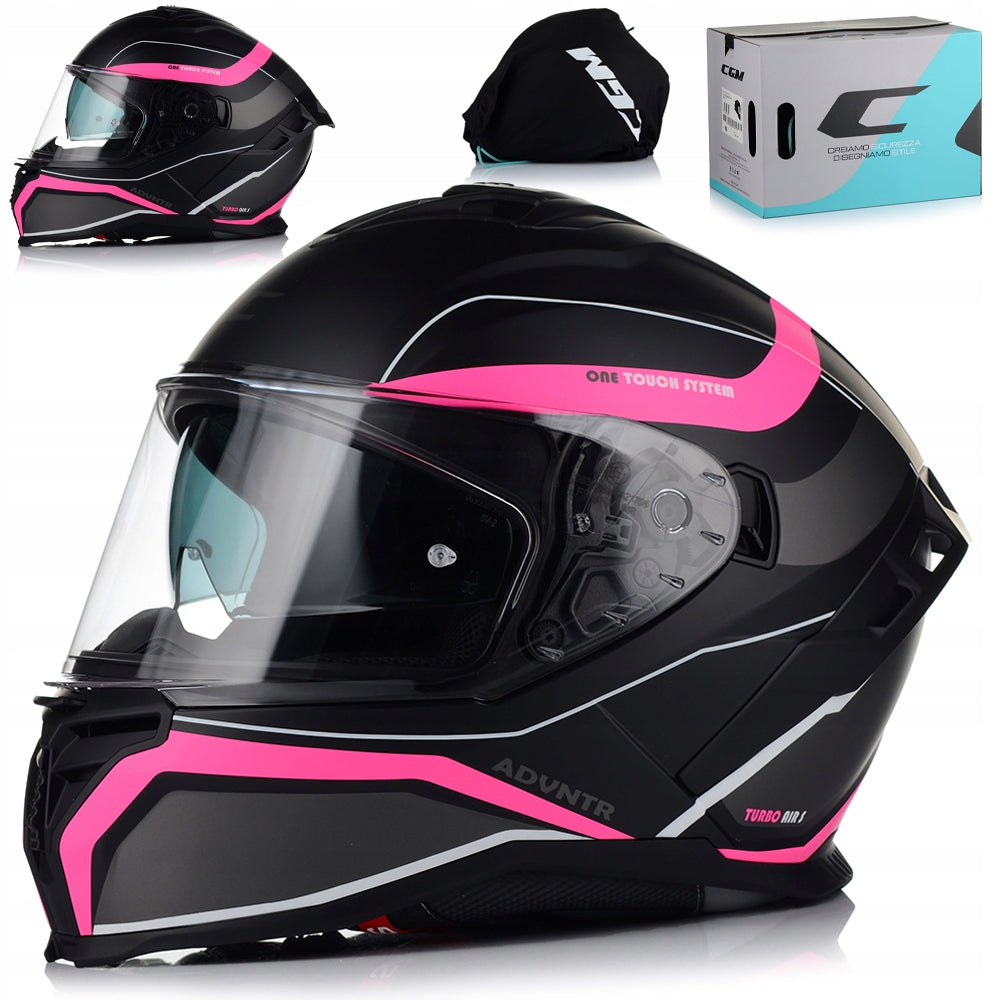 WOMEN'S MOTORCYCLE HELMET CGM 363A SHOT PINK 22.06 PINLOCK SYSTEM + BLEND
