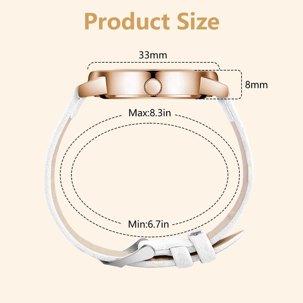 WOMEN'S QUARTZ WATCH LEATHER STRAP WHITE ANALOG DIAL Brand no brand