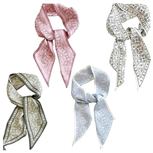 WOMEN'S SATIN BANDANAS SET OF 4 ELEGANT HAIR SCARVES