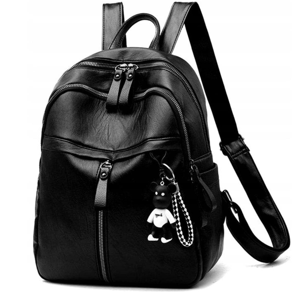 WOMEN'S SCHOOL BACKPACK RETRO ELEGANT URBAN ROOMY ECO LEATHER Packaging status original
