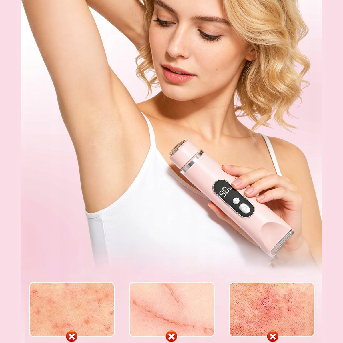 WOMEN'S SHAVER BODY LEG EPILATOR INTIMATE PLACES FOR ARMPITS USB TRIMMER Dominant color pink