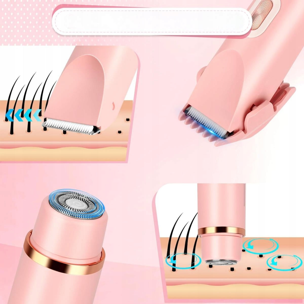 WOMEN'S SHAVER EPILATOR TRIMMER MACHINE FOR INTIMATE EYEBROWS BIKINI 2in1 Brand no brand