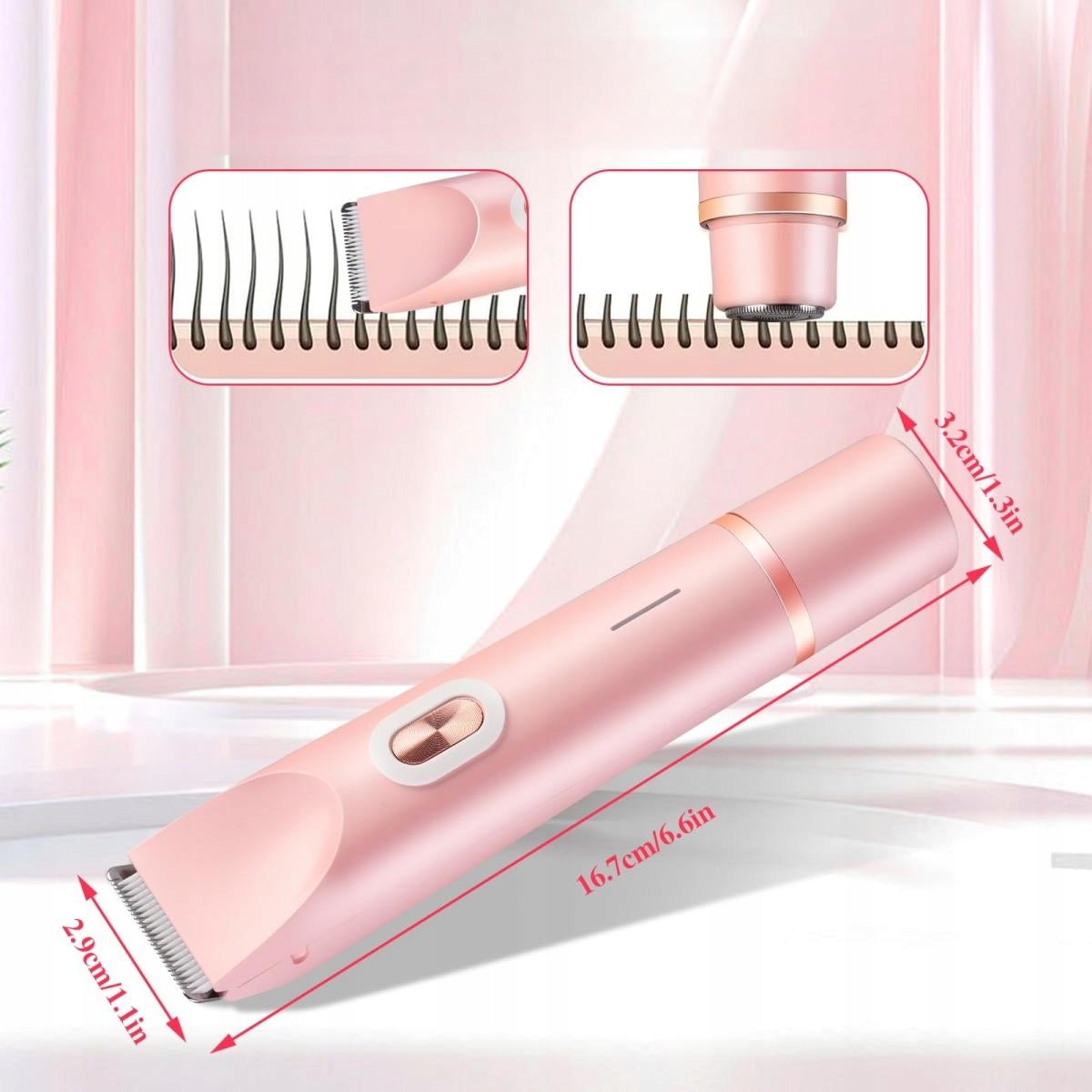 WOMEN'S SHAVER EPILATOR TRIMMER MACHINE FOR INTIMATE EYEBROWS BIKINI 2in1 Packaging status original