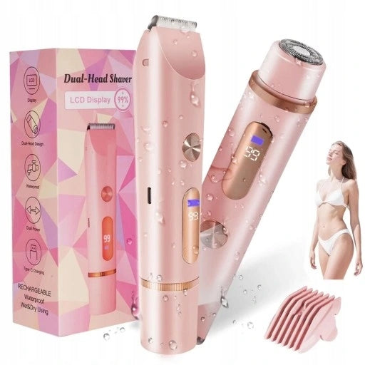 WOMEN'S SHAVER EPILATOR TRIMMER MACHINE FOR INTIMATE EYEBROWS BIKINI 2in1