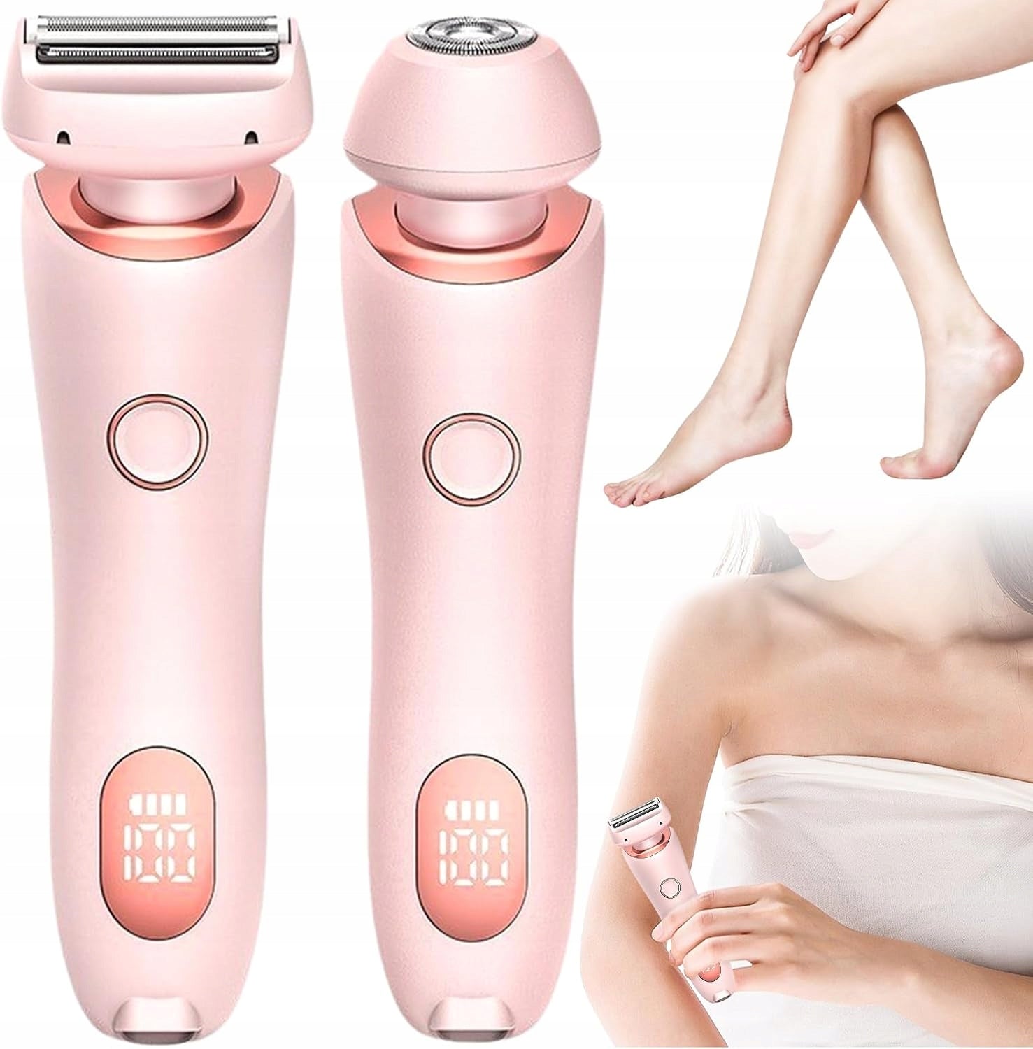 WOMEN'S SHAVER FOR CUTTING PUBIC HAIR COLOR PINK 3D FOIL WET DRY Packaging status original