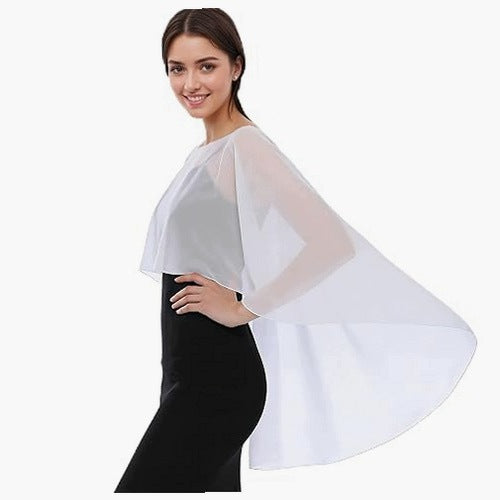 WOMEN'S SHAWL ELEGANT CHIFFON WITH SLEEVES FOR WEDDING WEDding HOME