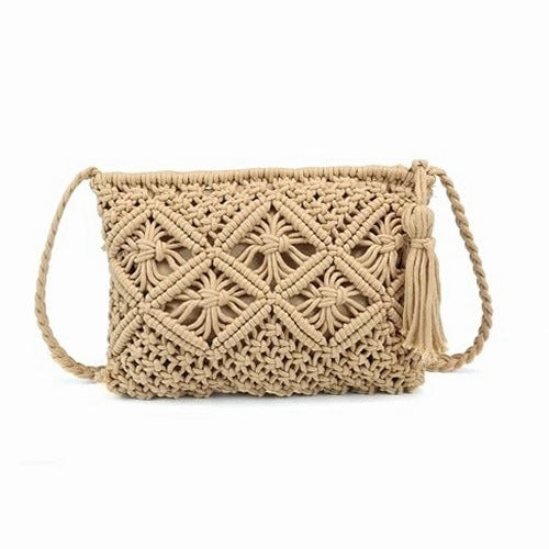 WOMEN'S SHOULDER BAG BOHO CROCHETED COTTON BEACH for home gift