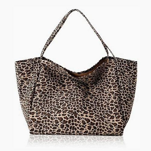 WOMEN'S SHOULDER BAG CANVAS LEOPARD PRINT 41X22X37 CM for home