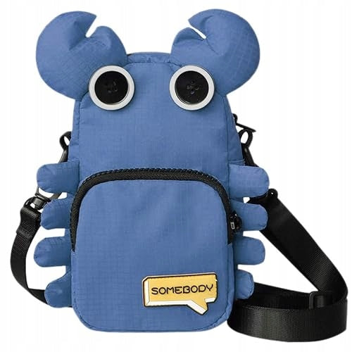 WOMEN'S SHOULDER BAG CRAB OXFORD FABRIC GREY BLUE GIFT