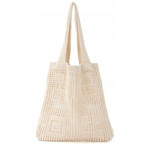 WOMEN'S SHOULDER BAG CROCHET BEIGE HOBO SHOPPING FOR HOME GIFT Color beige