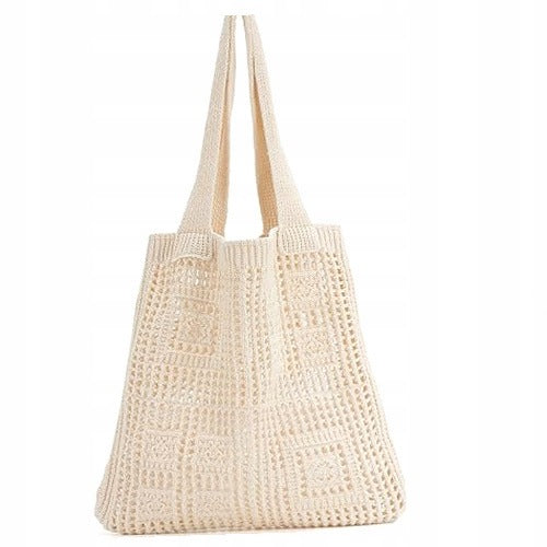 WOMEN'S SHOULDER BAG CROCHET BEIGE HOBO SHOPPING FOR HOME GIFT