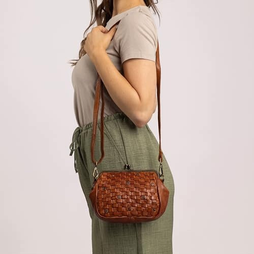WOMEN'S SHOULDER BAG LEATHER BROWN CROSSBODY FOR WOMEN HOME Manufacturer code Bez marki