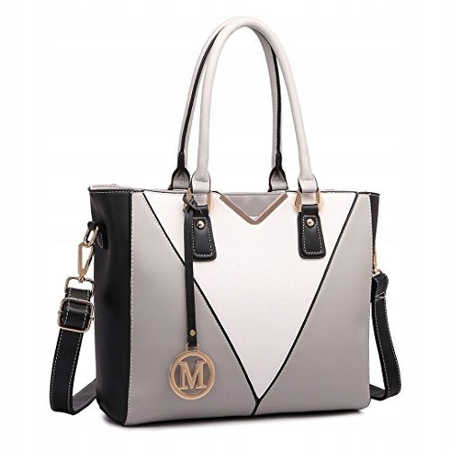 WOMEN'S SHOULDER BAG LEATHER PU SHAPE V LIGHT GREY FOR WOMAN Brand no brand