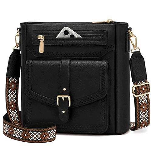WOMEN'S SHOULDER BAG PU LEATHER ADJUSTABLE RFID STRAP FOR LADY HOME