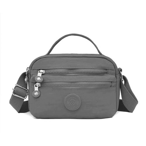 WOMEN'S SHOULDER BAG WATERPROOF NYLON GREY MULTIPLE POCKETS FOR HOME Brand no brand