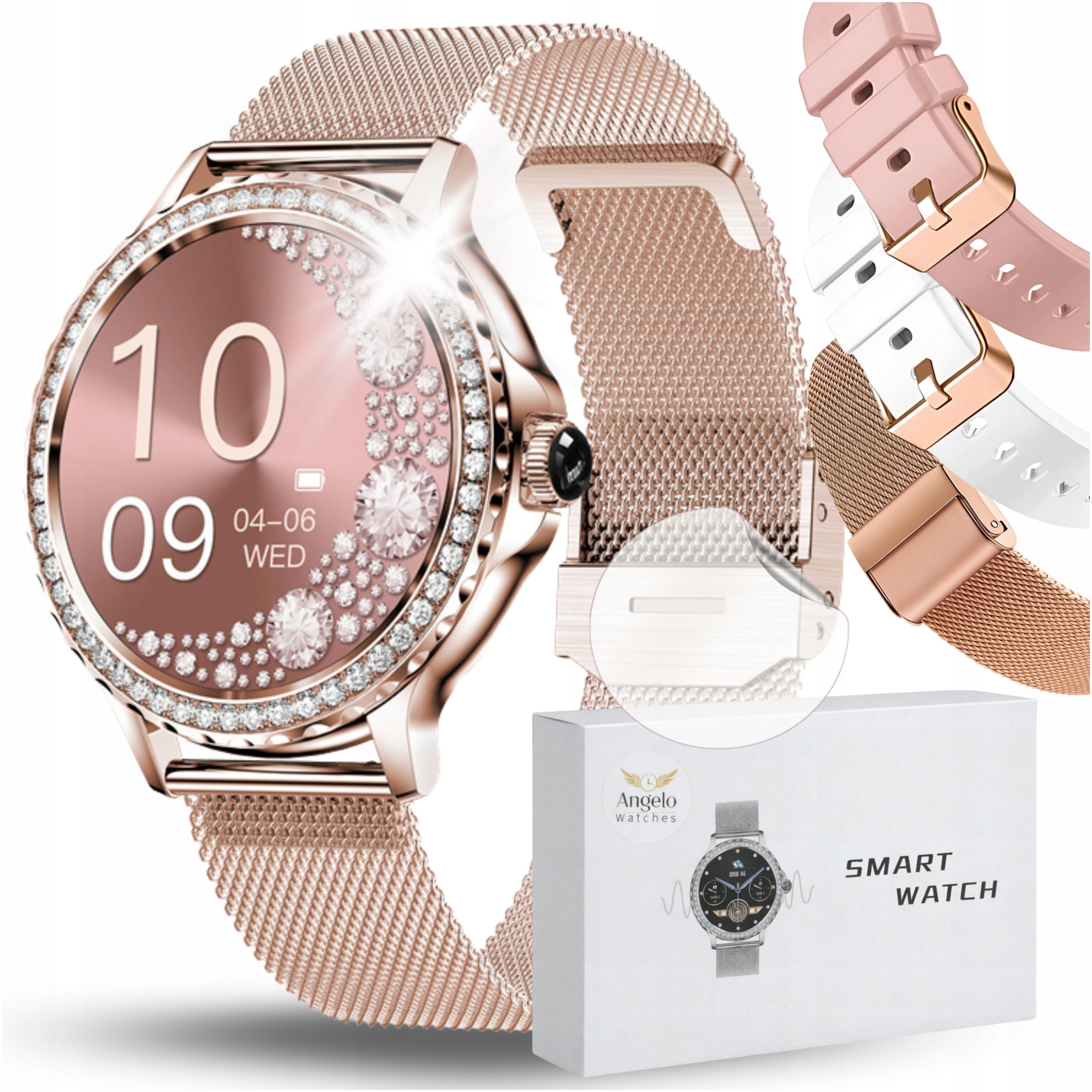 WOMEN'S SMARTWATCH AMOLED 3D PRESSURE HEALTH 3D PPG TALK SPORT MENU PL