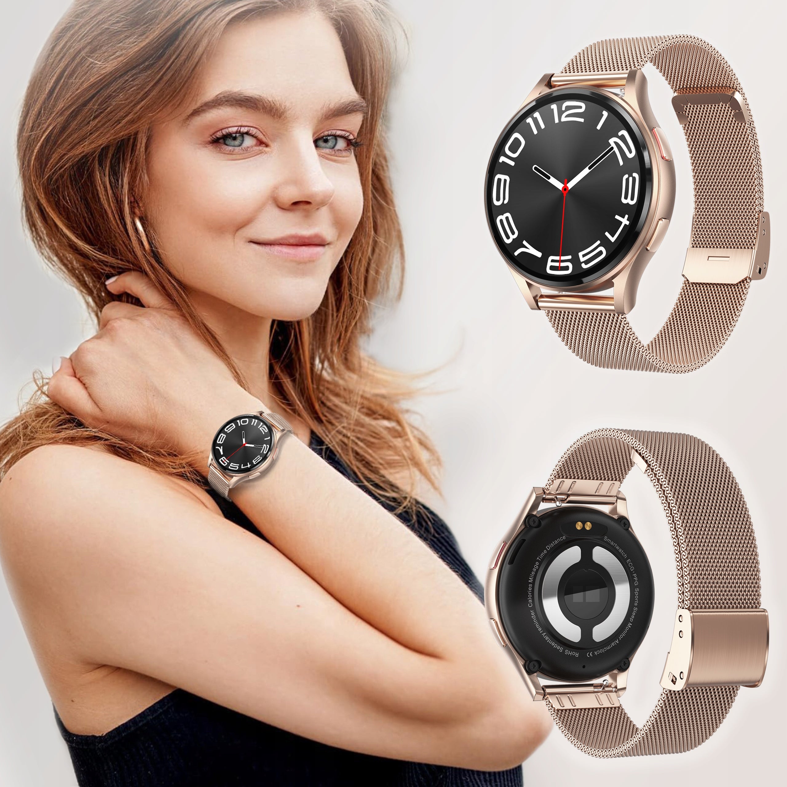 WOMEN'S SMARTWATCH AMOLED PROVENTUS CARDIOWATCH EKG HRV PRESSURE TALKPL Brand Proventus