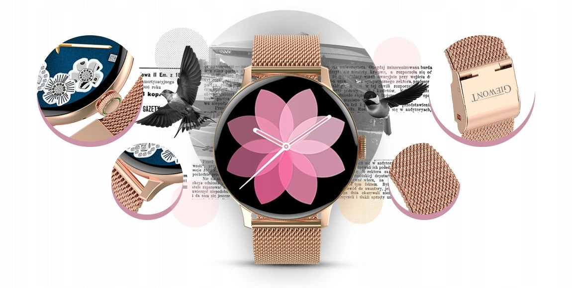 WOMEN'S SMARTWATCH FOR WOMEN TALKING PRESSURE POLISH MENU STEPS PULSE Brand Giewont