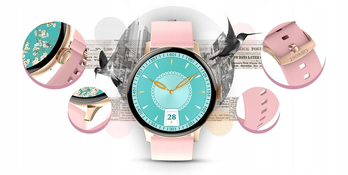 WOMEN'S SMARTWATCH FOR WOMEN TALKING PRESSURE POLISH MENU STEPS PULSE Packaging status original