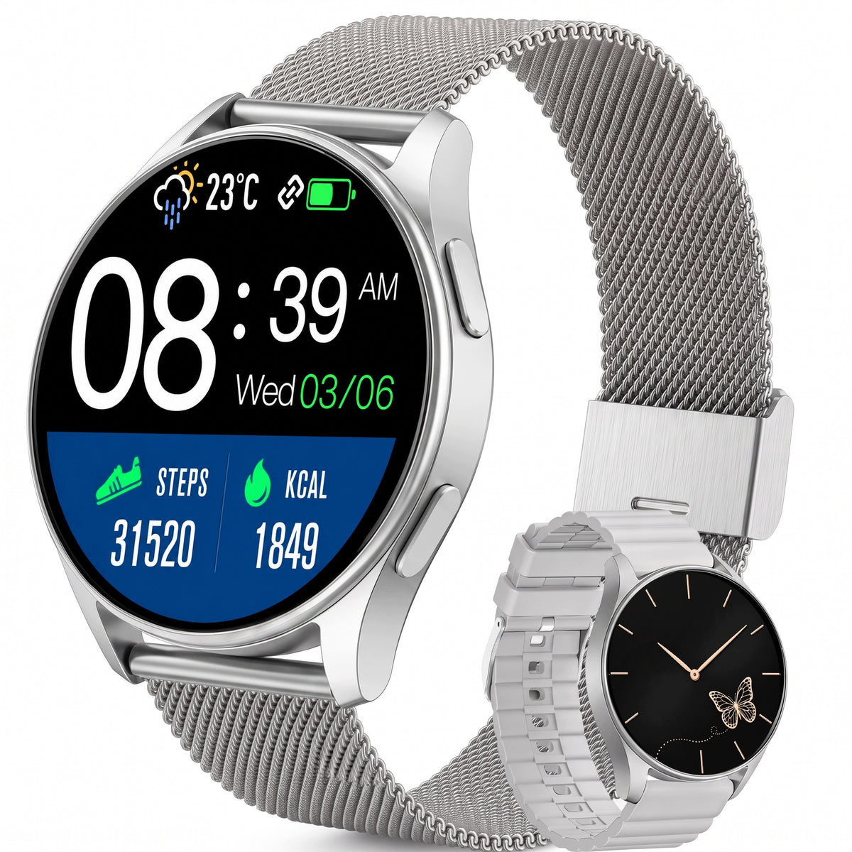 WOMEN'S SMARTWATCH GPS 400MAH WATCH COMPASS TALK HEART RATE MONITOR OXIMETER PL Packaging status original