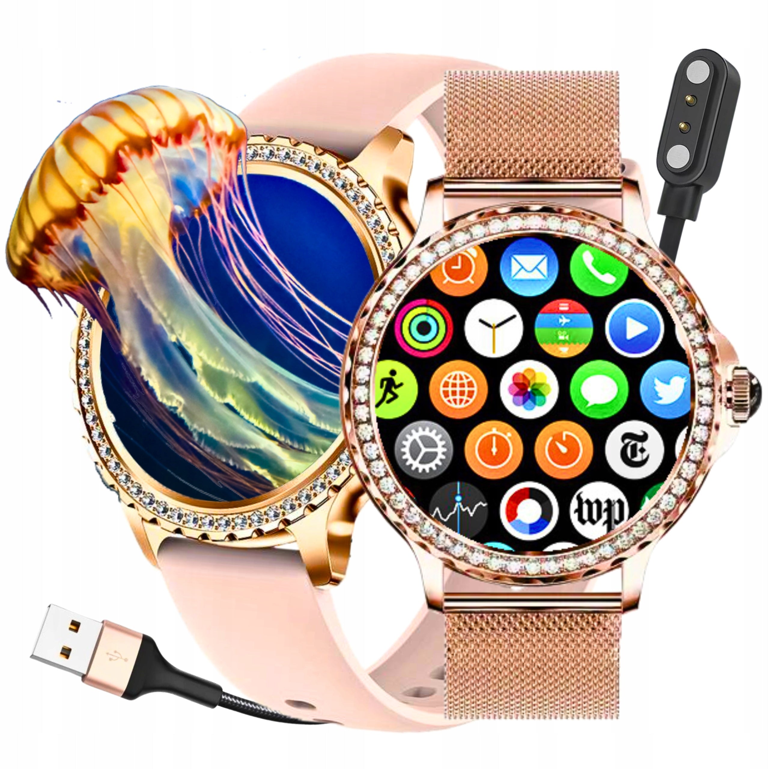 WOMEN'S SMARTWATCH MENU PL NX19 ELEGANT WATERPROOF PEDOMETER PULS Smart