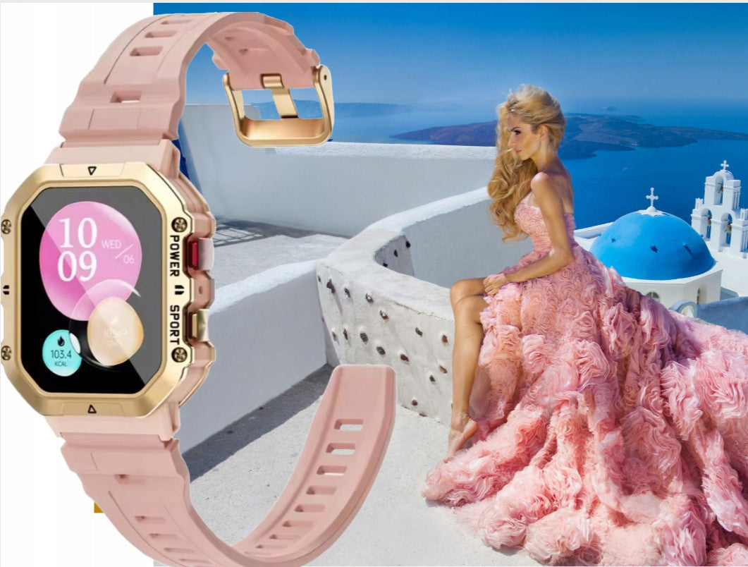 WOMEN'S SMARTWATCH PINK SMS STEPS POLISH CONNECTION MENU Brand Smart-Trend
