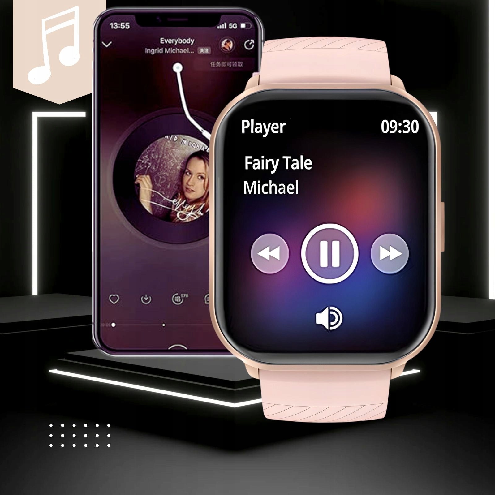 WOMEN'S SMARTWATCH POLISH MENU TALKING PULSE PRESSURE SPORT 2 STRIPES EAN (GTIN) 5905258709543