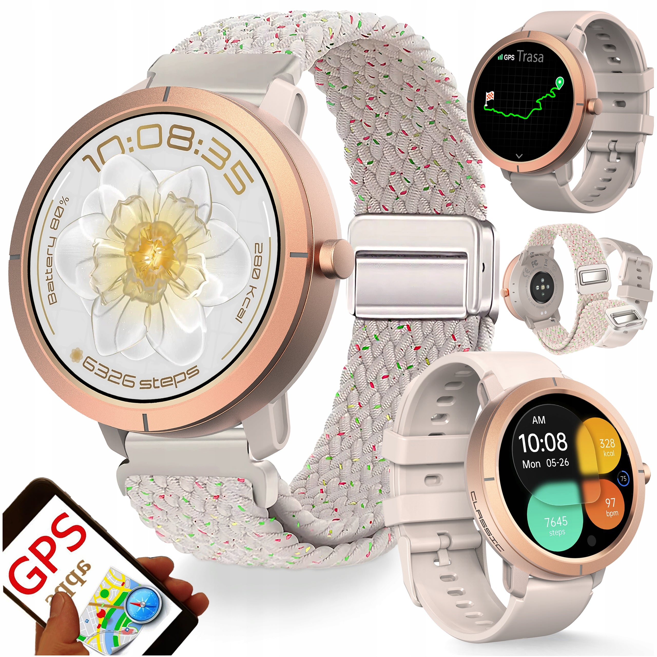 WOMEN'S SMARTWATCH PROVENTUS GPS AMOLED MENU PL TALK WATERPROOF