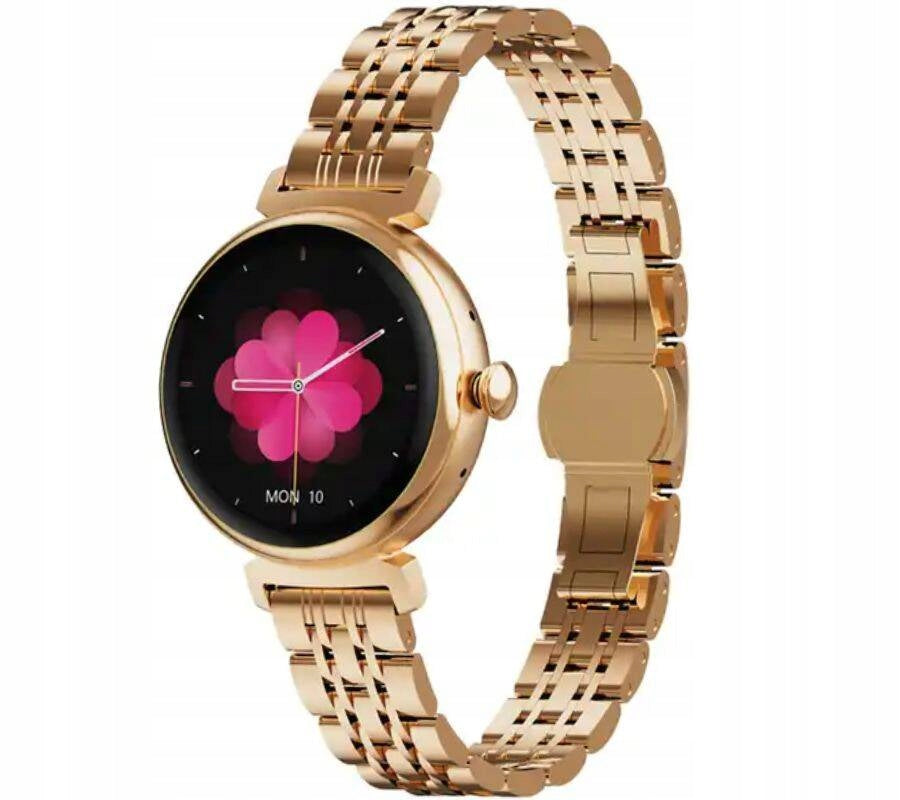 WOMEN'S SMARTWATCH RUBICON RNCF21 ROSE GOLD TALK PULSE HEART RATE STEPS AMOLED Color pink