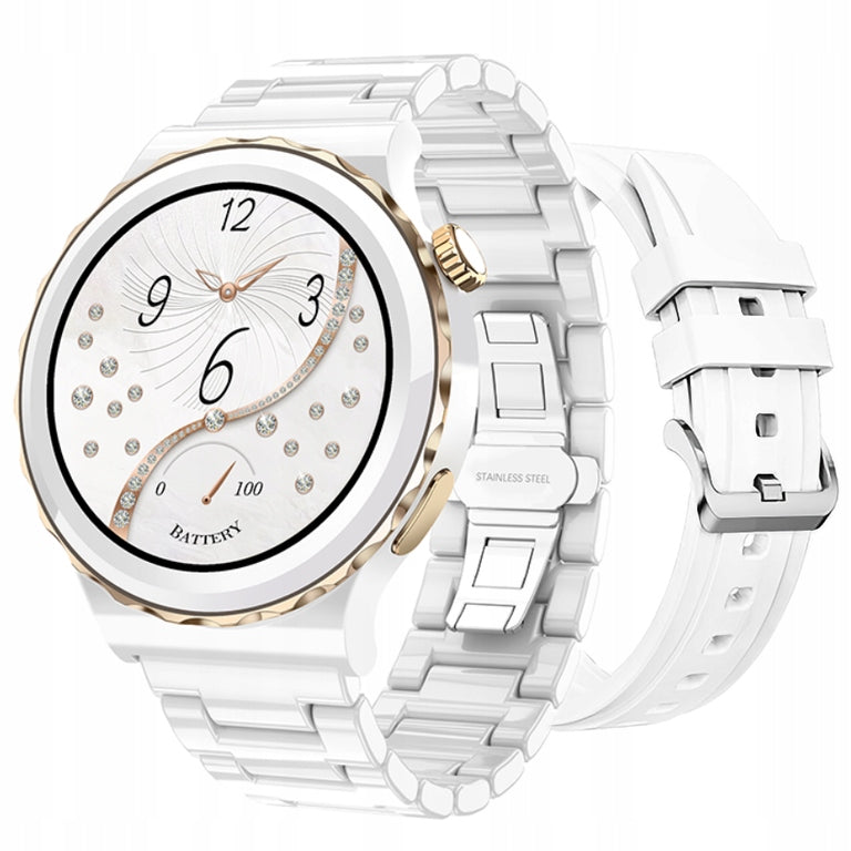 WOMEN'S SMARTWATCH Rubicon RNCE92 - MAKING CALLS, CERAMICS WHITE EAN (GTIN) 5905220805457