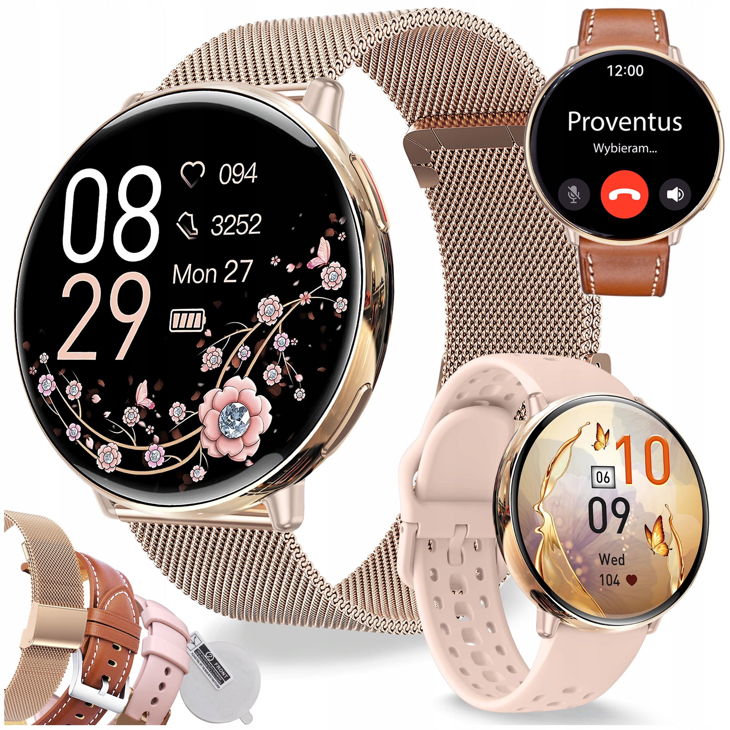 WOMEN'S SMARTWATCH WITH GPS CALL FUNCTION WATERPROOF SPORT MENU PL
