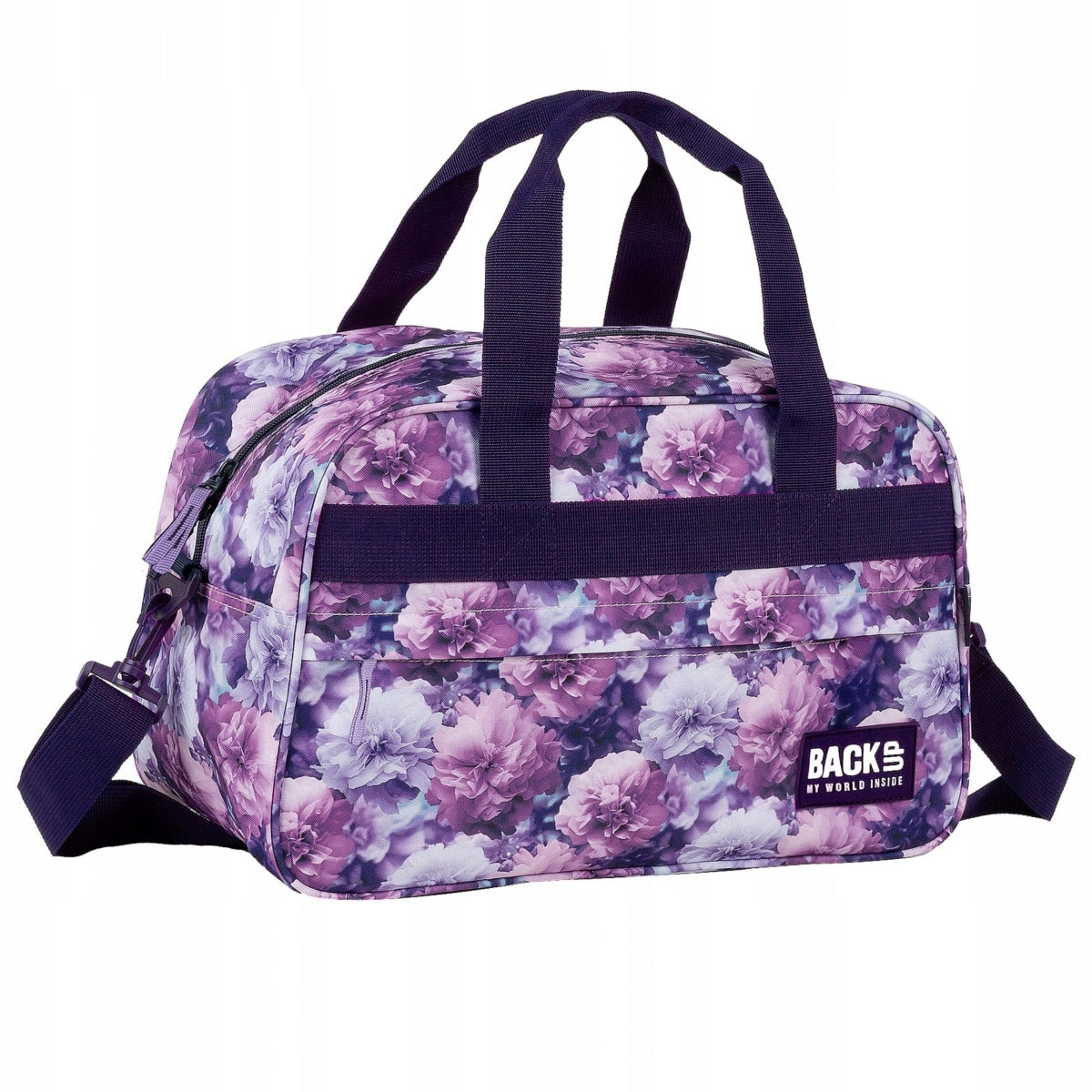 WOMEN'S SPORTS BAG FOR SWIMMING POOL FOR TRIPS FLOWERS VIOLET DREAM