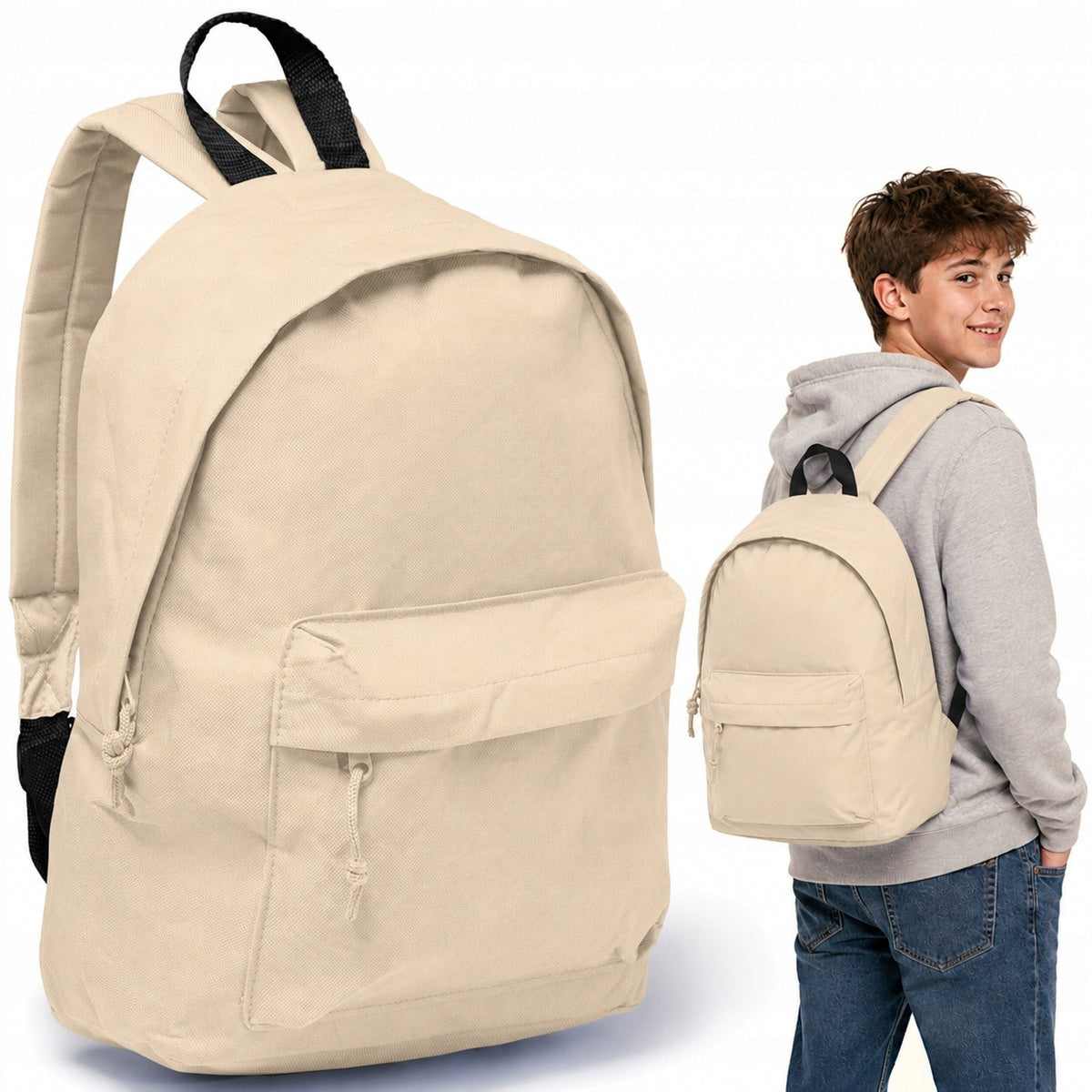 WOMEN'S SPORTS HIKING SCHOOL BACKPACK 13,5 L FOR SCHOOL BEIGE