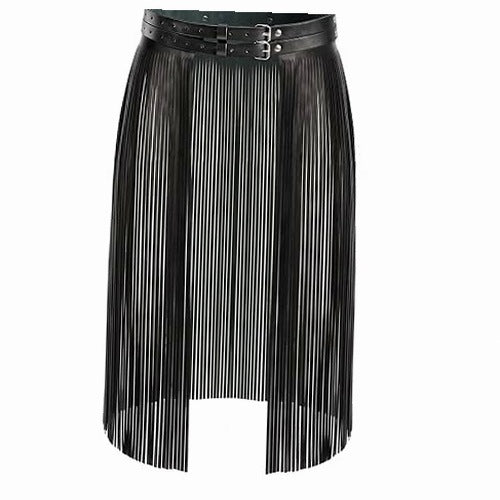 WOMEN'S TASSEL STRAP PU LEATHER BLACK FOR WOMEN leather