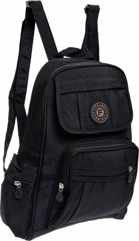 WOMEN'S TEXTILE BACKPACK LOTS OF COMPARTMENTS black