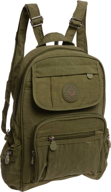 WOMEN'S TEXTILE BACKPACK LOTS OF COMPARTMENTS olive