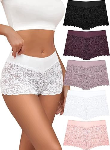WOMEN'S UNDERWEAR SET OF 5 PAIRS LACE BOXER BRIEFS FOR WOMEN S 3XL Brand no brand
