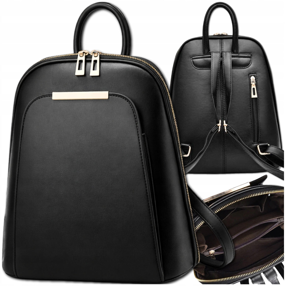 WOMEN'S URBAN BACKPACK ELEGANT BLACK LIGHT ROOMY FASHIONABLE UNIVERSAL 32CM