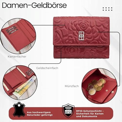 WOMEN'S WALLET LEATHER RED LEVELS RFID PROTECTION FOR WOMAN Manufacturer code Producent niezależny