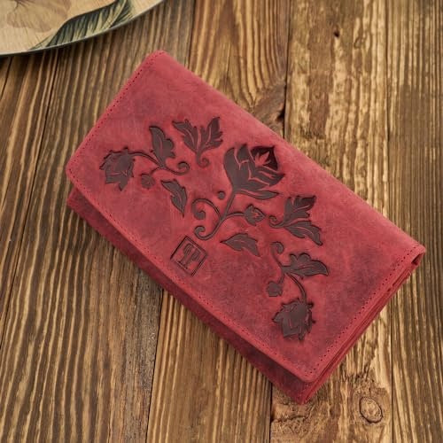 WOMEN'S WALLET LEATHER RETRO LARGE RFID RED FOR WOMEN Manufacturer code Producent niezależny