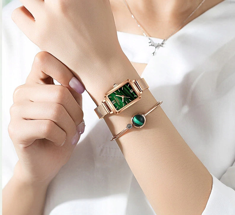 WOMEN'S WATCH BRACELET GOLD GREEN MALACHITE EAN (GTIN) 6900082634831