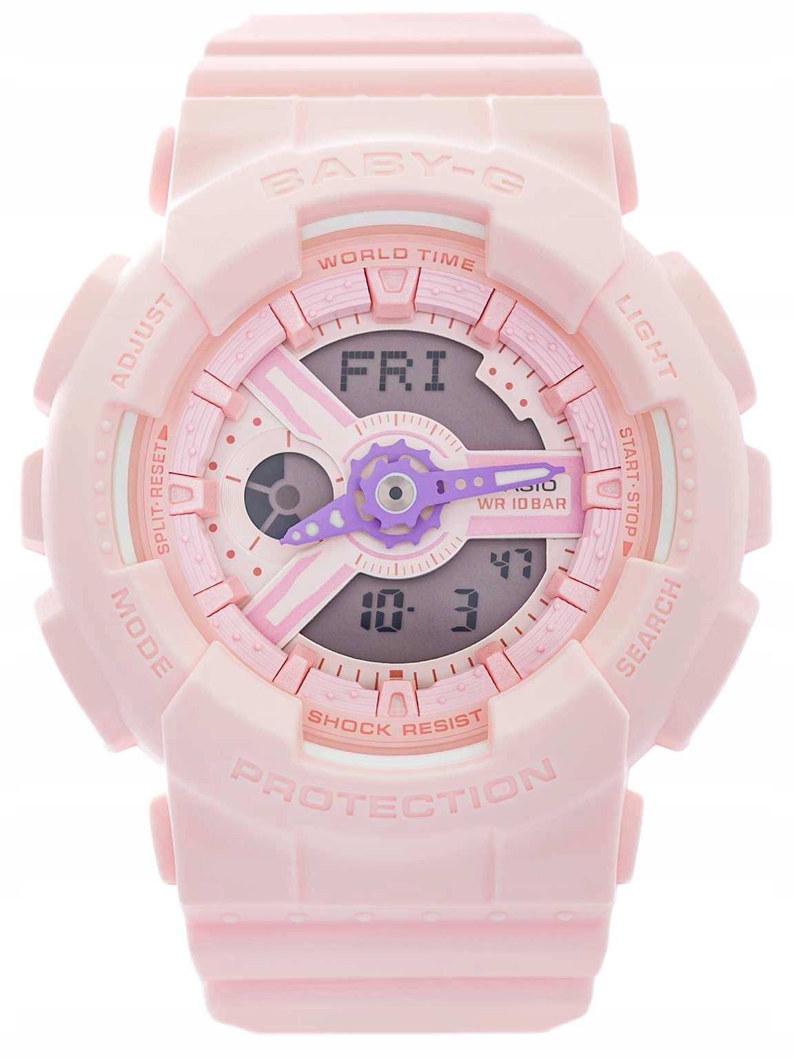 WOMEN'S WATCH CASIO BA-110AH-4AER BABY-G PINK ON SPORTS STRAP 10BAR Packaging status original