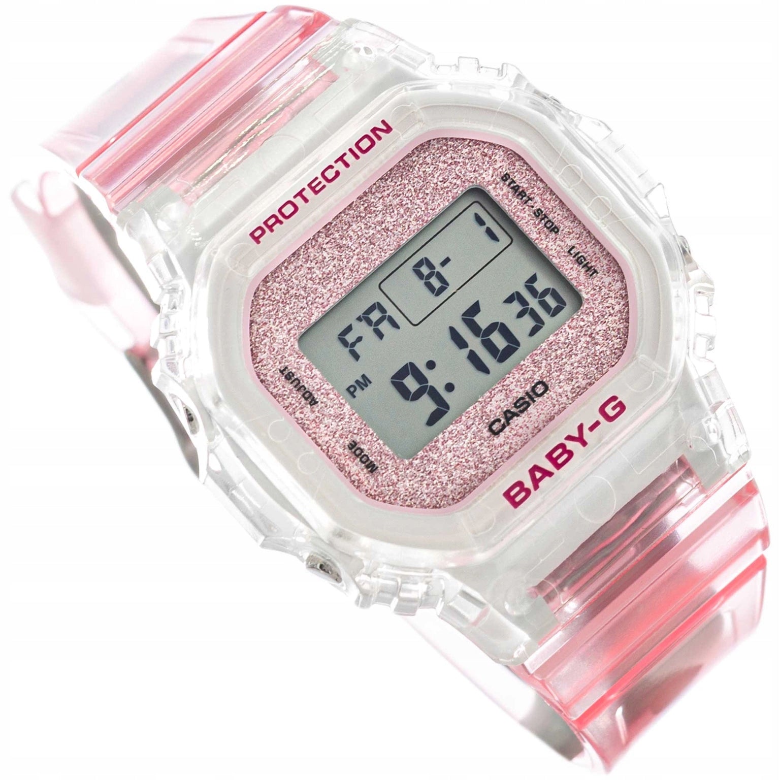 WOMEN'S WATCH CASIO BGD-565GC-4ER BABY-G SUMMER JELLY PINK GLITTER 100M